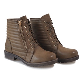 Bottines matelassées kaki 1548 multicolore vert 2