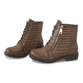 Bottines matelassées kaki 1548 multicolore vert 3