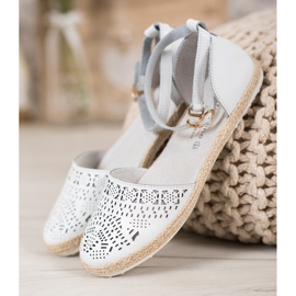 Ballerines zippées en cuir VINCEZA blanc 2