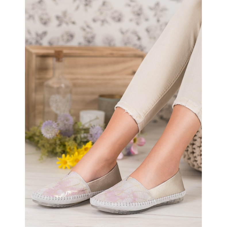 Slippers en cuir VINCEZA jaune 1