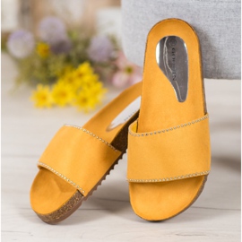 Goodin Pantoufles de Suèdes jaune 7