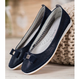Ballerines À Noeud VINCEZA bleu marin 2