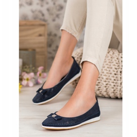 Ballerines À Noeud VINCEZA bleu marin 1
