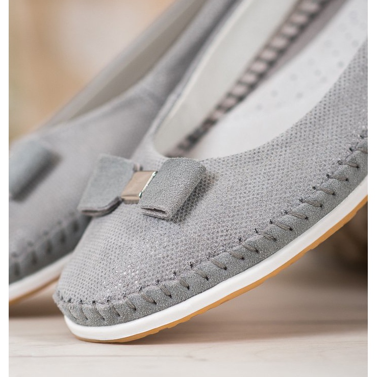 Ballerines À Noeud VINCEZA gris 2