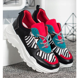 SHELOVET Baskets mode le noir multicolore 2