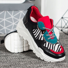 SHELOVET Baskets mode le noir multicolore 3