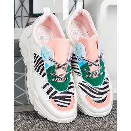 SHELOVET Baskets mode blanche multicolore 4