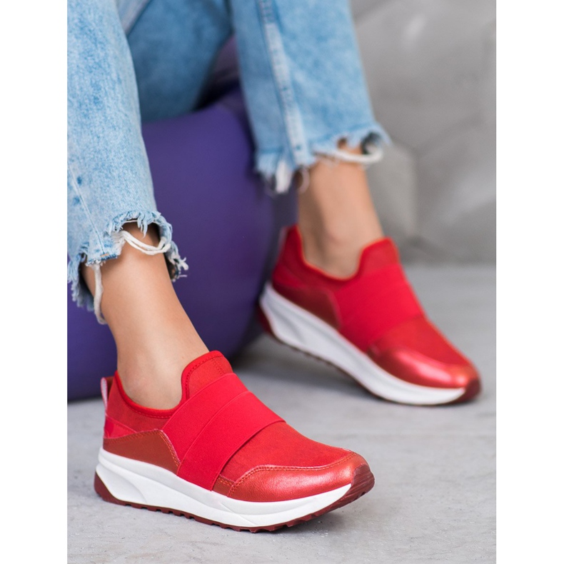 SHELOVET Chaussures à enfiler sur la plate-forme rouge 1