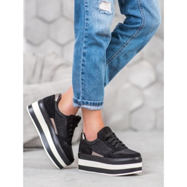 Seastar Baskets sur la plate-forme le noir gris 2 Seastar Baskets sur la plate-forme le noir gris 2