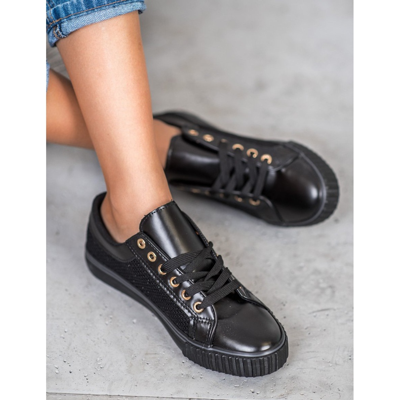 Muto Baskets noires à mailles le noir 2