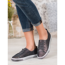Baskets en cuir VINCEZA gris 1