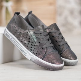 Baskets en cuir VINCEZA gris 2