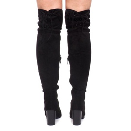 Bottes en daim sur un poteau AB02-55 Noir le noir 3