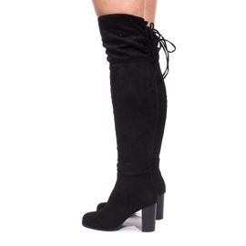 Bottes en daim sur un poteau AB02-55 Noir le noir 4