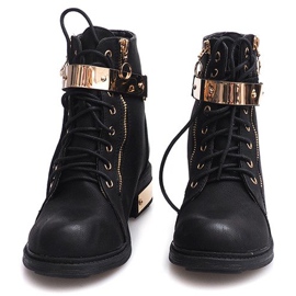 Bottines à lacets avec boucle F03 Noir le noir 2