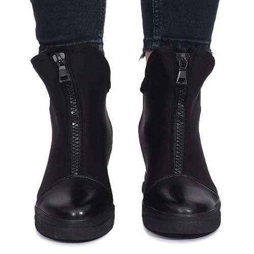 Baskets en daim noir Nathalie le noir 1