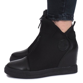 Baskets en daim noir Nathalie le noir 2