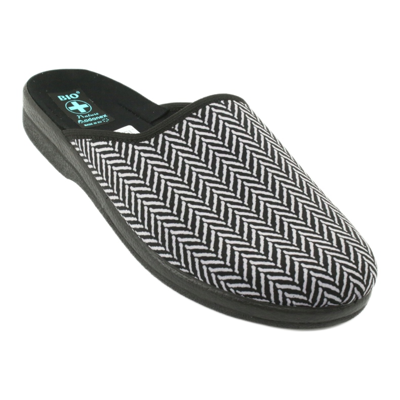 Chaussons chaussons pour hommes Adanex 25147 chevrons le noir gris 1