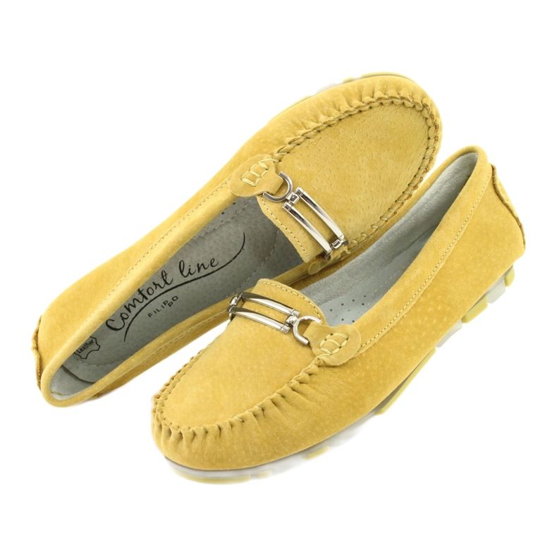 Mocassins en cuir suédé Filippo DP 1202 jaune 6