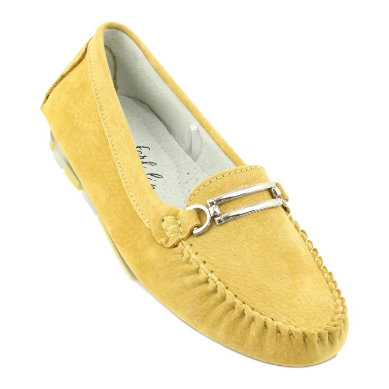 Mocassins en cuir suédé Filippo DP 1202 jaune 1