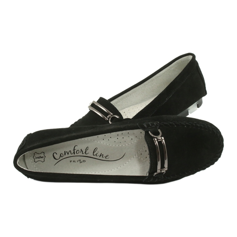 Mocassins en peau de chamois Filippo DP1202 noir 6