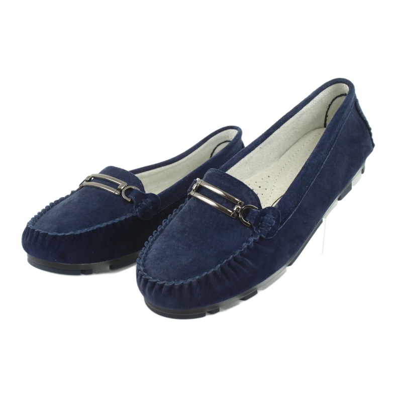 Mocassins en cuir suédé Filippo DP 1202 bleu 3