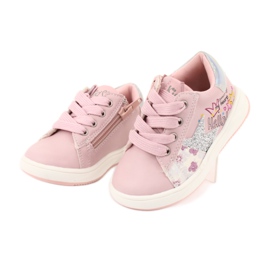 Chaussures de sport American Club GC15 star pour filles rose gris 3