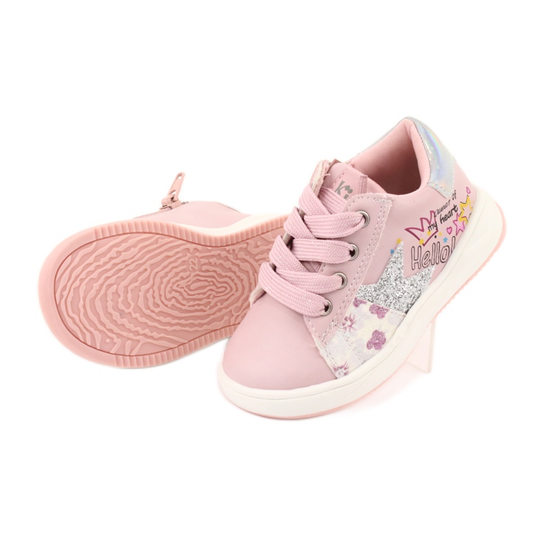 Chaussures de sport American Club GC15 star pour filles rose gris 5