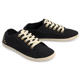 Baskets En Tissu Avec Clous VB67 Noir le noir 3