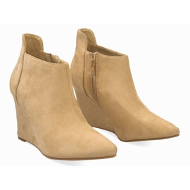 Escarpins compensés en daim TL01-1 Beige 3