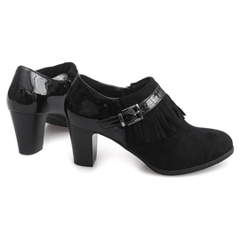 Bottines À Talons Boho Fringe 6660 Noir 1