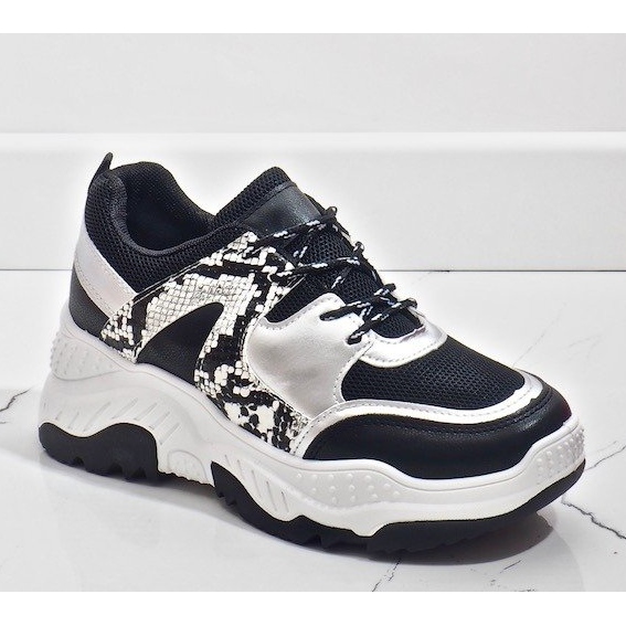 Chaussures de sport serpent noir A88-56 gris 1