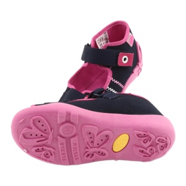 Chaussons fille navets Befado 242p056 bleu marine rose 5