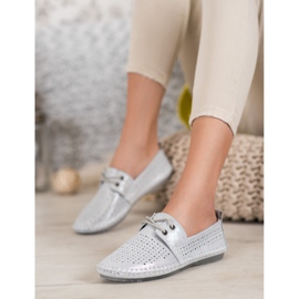 Baskets VINCEZA en cuir gris 2