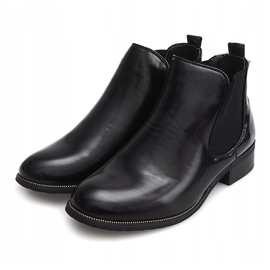 Bottines Laquées Avec élastique QQ48A Noir 1