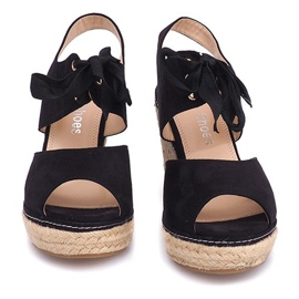 Sandales Compensées Espadrilles B2909 Noir 1