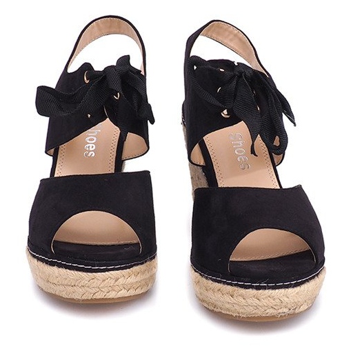 Sandales Compensées Espadrilles B2909 Noir 1