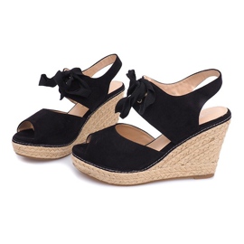 Sandales Compensées Espadrilles B2909 Noir le noir 4
