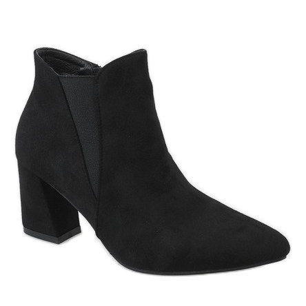 Bottines en daim noir sur le poteau 4826 le noir 1