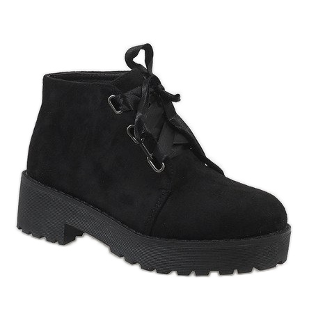 Bottines en daim noir MB188-222 le noir 1