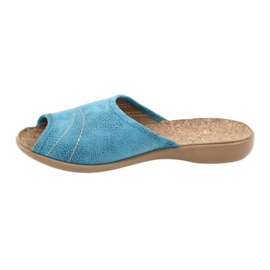 Chaussons pour femmes Befado en liège 254D010 bleu 2