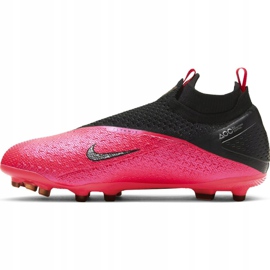 Chaussures de football Nike Phantom Vsn 2 Elite Df FG / MG Jr CD4062-606 rouge-rose, noir rose 2
