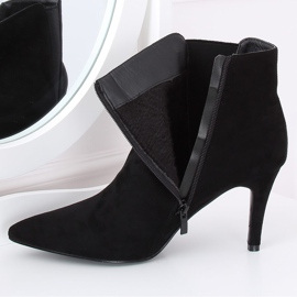 Bottines Chelsea noires daim noir TX-1852 Noir le noir 2