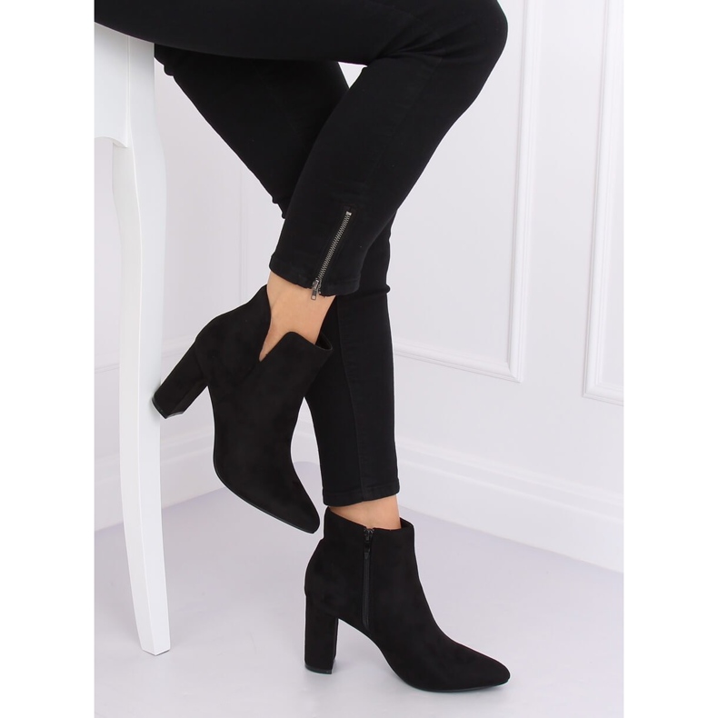 Bottines noires à talons 2C1AX1008-8 Noir 1