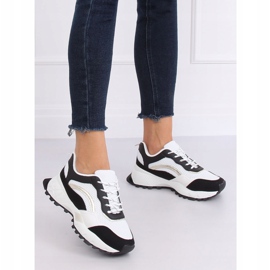 Noir et blanc LA87P Chaussures de sport noires 2
