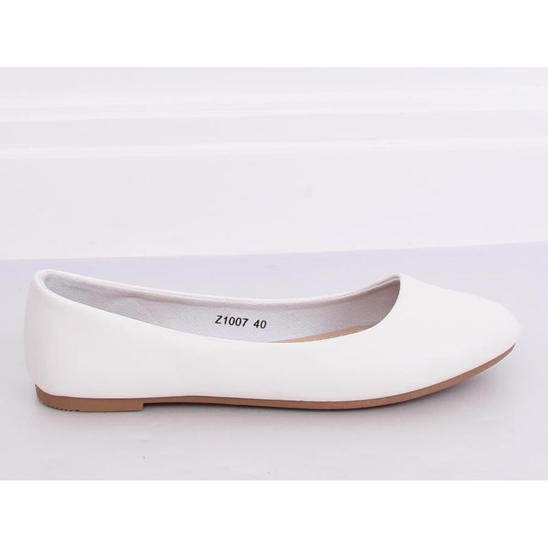 Ballerines blanches unies lisses Z1007 Blanc 2