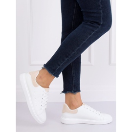 Baskets femme blanches LA85P Beige 1