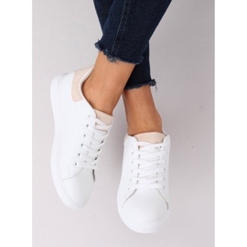 Baskets femme blanches LA85P Beige 2