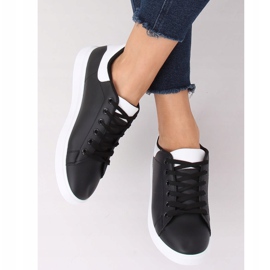 Baskets femme noires LA85P All Black blanc 2