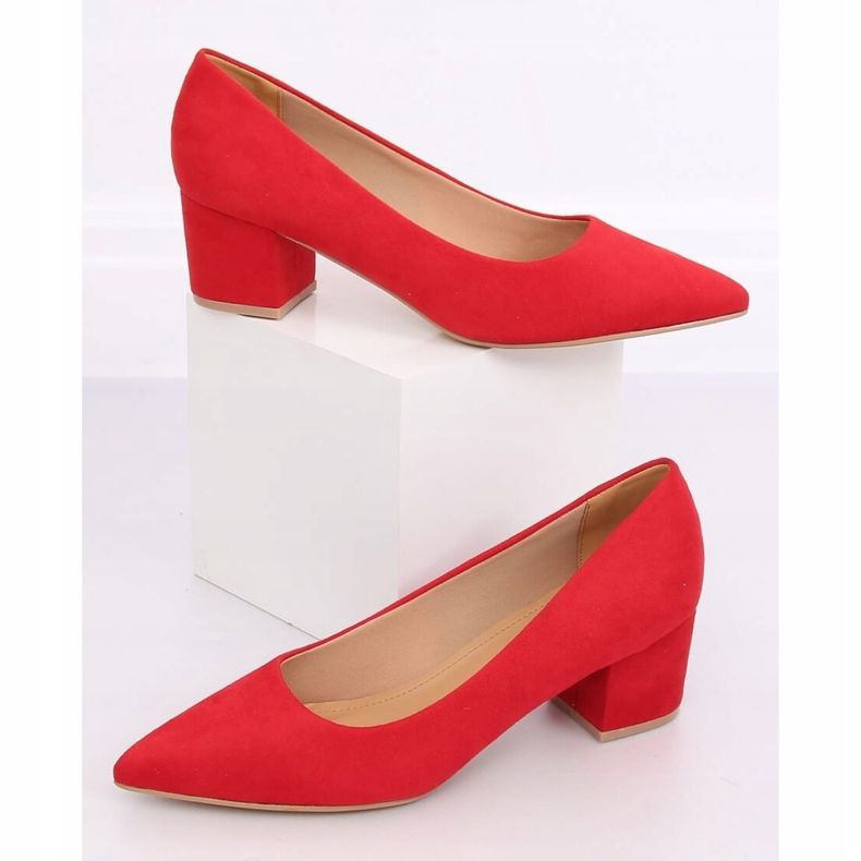Escarpins talons bas rouge A-3370 Rouge 1